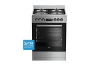 Beko 60cm Stainless Steel Dual Fuel Upright Cooker