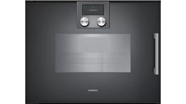 Bsp251101   gaggenau 200 series left hinge built in compact oven with steam function   anthracite