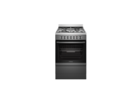 Westinghouse 60cm Dark Stainless Steel Electric Freestanding Cooker with 4 Burner Gas Cooktop