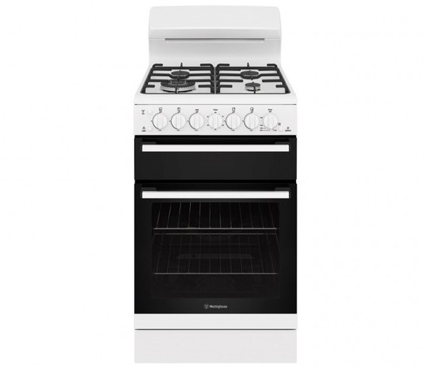 Wlg512wcng   westinghouse 54cm white gas freestanding cooker with 4 burner gas cooktop %281%29