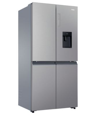 Hrf580yps   haier quad door fridge freezer 508l with plumbed ice   water dispenser satina %282%29
