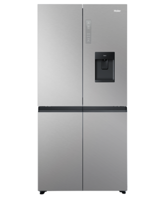Hrf580yps   haier quad door fridge freezer 508l with plumbed ice   water dispenser satina %283%29