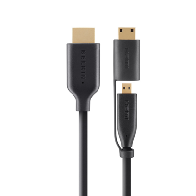 F3y144qe2m   belkin essential series high speed micro hdmi cable with mini adapter 2m