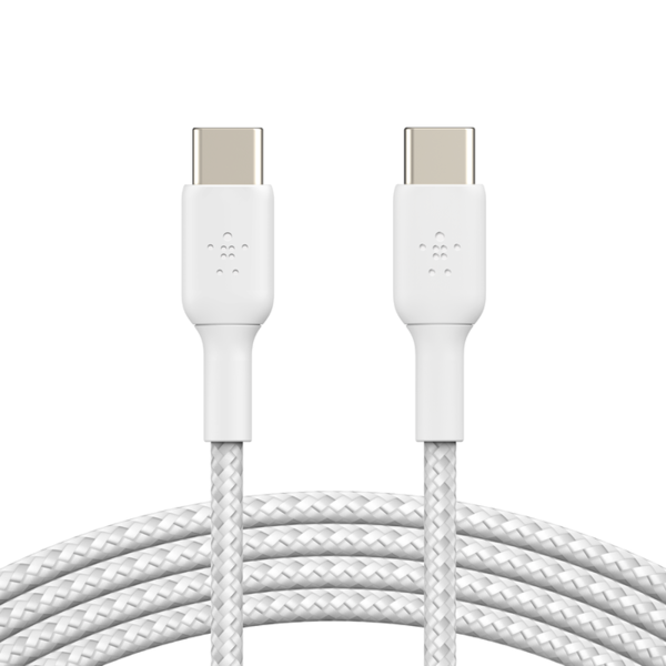 Cab004bt1mwh   belkin boostcharge braided usb c to usb c cable 1m white %281%29