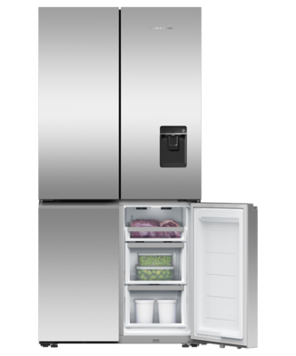 Rf730qnuvx1   fisher   paykel quad door fridge freezer 690l ice   water stainless steel %283%29