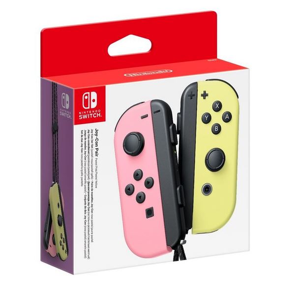 Nintendo switch joy con controller set %28pastel pink   pastel yellow%29 1