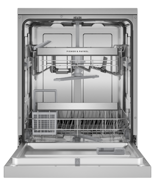 Dw60fc2x2   fisher   paykel series 5 freestanding sanitising dishwasher with auto door open dry stainless steel %282%29