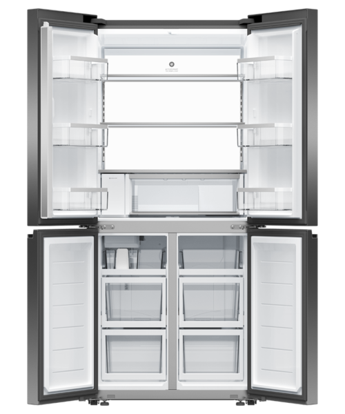 Rf500qnub1   fisher   paykel quad door fridge freezer 498l with ice   water black stainless steel %283%29
