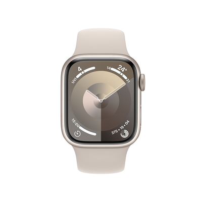 Apple watch series 9 gps 41mm starlight aluminium starlight sport band pdp image position 2  anz