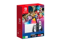 Nintendo Switch OLED Model White Console Bundle with Mario Kart 8 Deluxe & 3 Months Switch Online