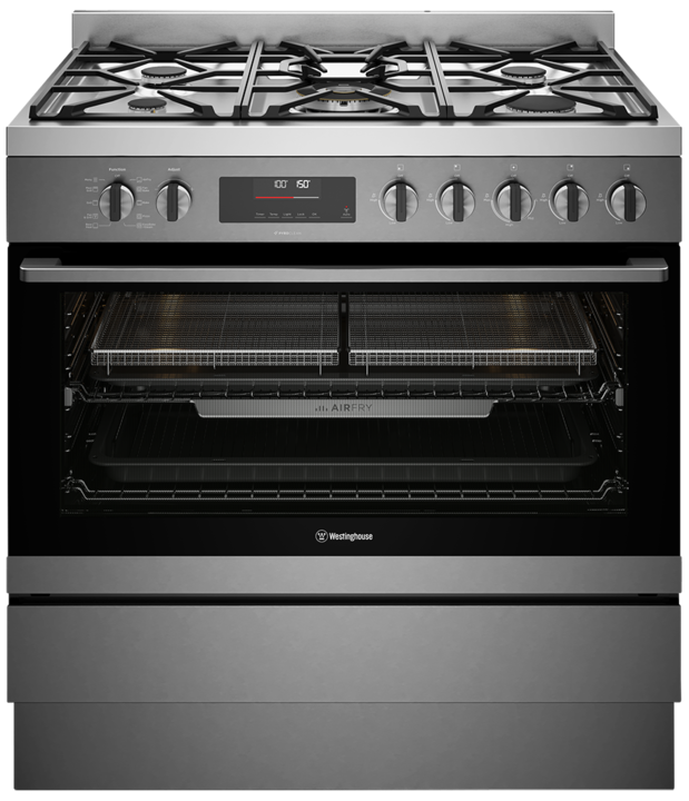 Wfep9717dd westinghouse 90cm dual fuel freestanding oven with steambake %282%29