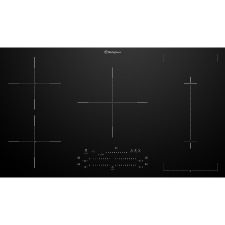 Whi955bd westinghouse 90cm 5 zone induction cooktop with boilprotect %282 zones%29