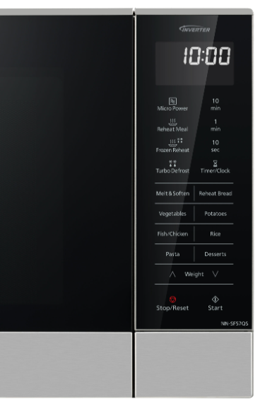 Nn sf57qsqpq panasonic 27l microwave 1000w flatbed stainless steel %281%29