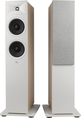 Jbl260fwht pair   jbl stage 260f 2.5 way dual 6.5 inch floorstanding speaker white pair %281%29