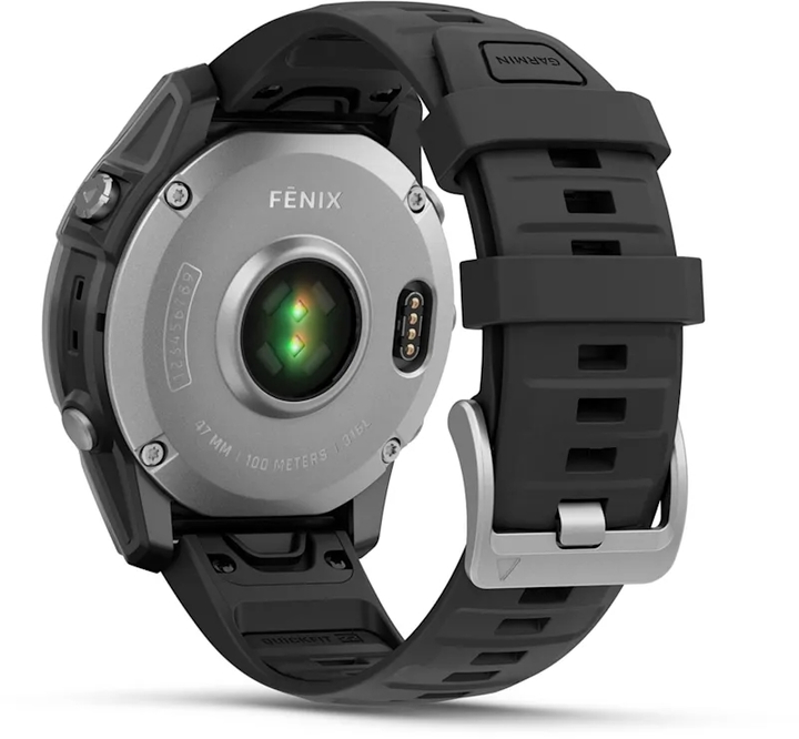 010 03025 00   garmin f%c4%93nix%c2%ae e %e2%80%93 47 mm amoled stainless steel with black silicone band %285%29