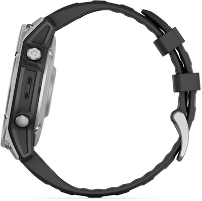 010 03025 00   garmin f%c4%93nix%c2%ae e %e2%80%93 47 mm amoled stainless steel with black silicone band %286%29