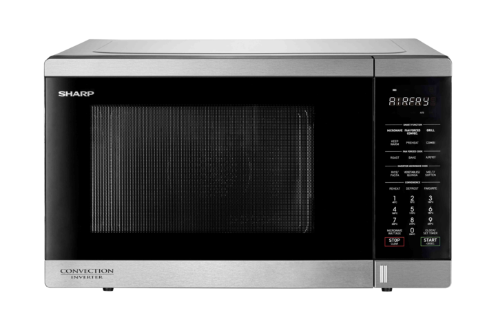 R321cafst sharp 32l 1100w convection and air fry microwave stainless steel %282%29