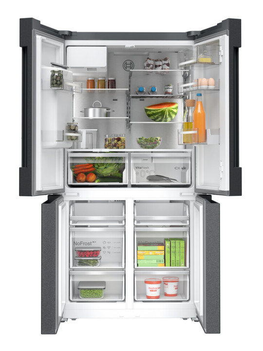 Bosch series 6  605l black inox cross door fridge  freezer with icewater tank %281%29