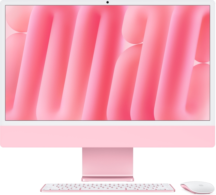 Imac 24 in m4 chip pink pure front magic keyboard touch id magic mouse screen  usen