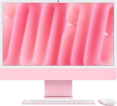 Imac 24 in m4 chip pink pure front magic keyboard touch id magic mouse screen  usen