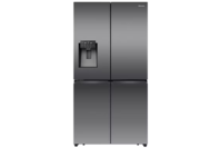 Hisense 585L Quad Door Fridge Freezer with Ice & Water Dispenser - Black Steel