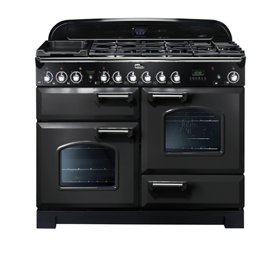 Rs16498 falcon classic deluxe 110 dual fuel in charcoal black with chrome trim