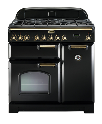 Rs17918 classic deluxe 90 dual fuel in black with brass trim