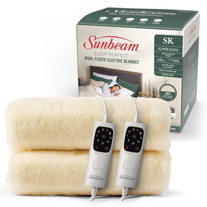 Blw6681 sunbeam sleep perfect wool fleece electric blanket super king %283%29