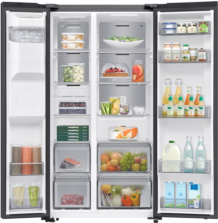 Srs6200s   samsung 635l side by side ice   water refrigerator in black %286%29